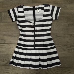 Black White stripe dress prison cosplay costume Beetlejuice SM